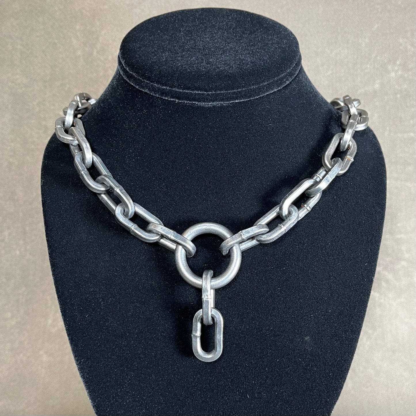 Bold steel chain necklace, unisex