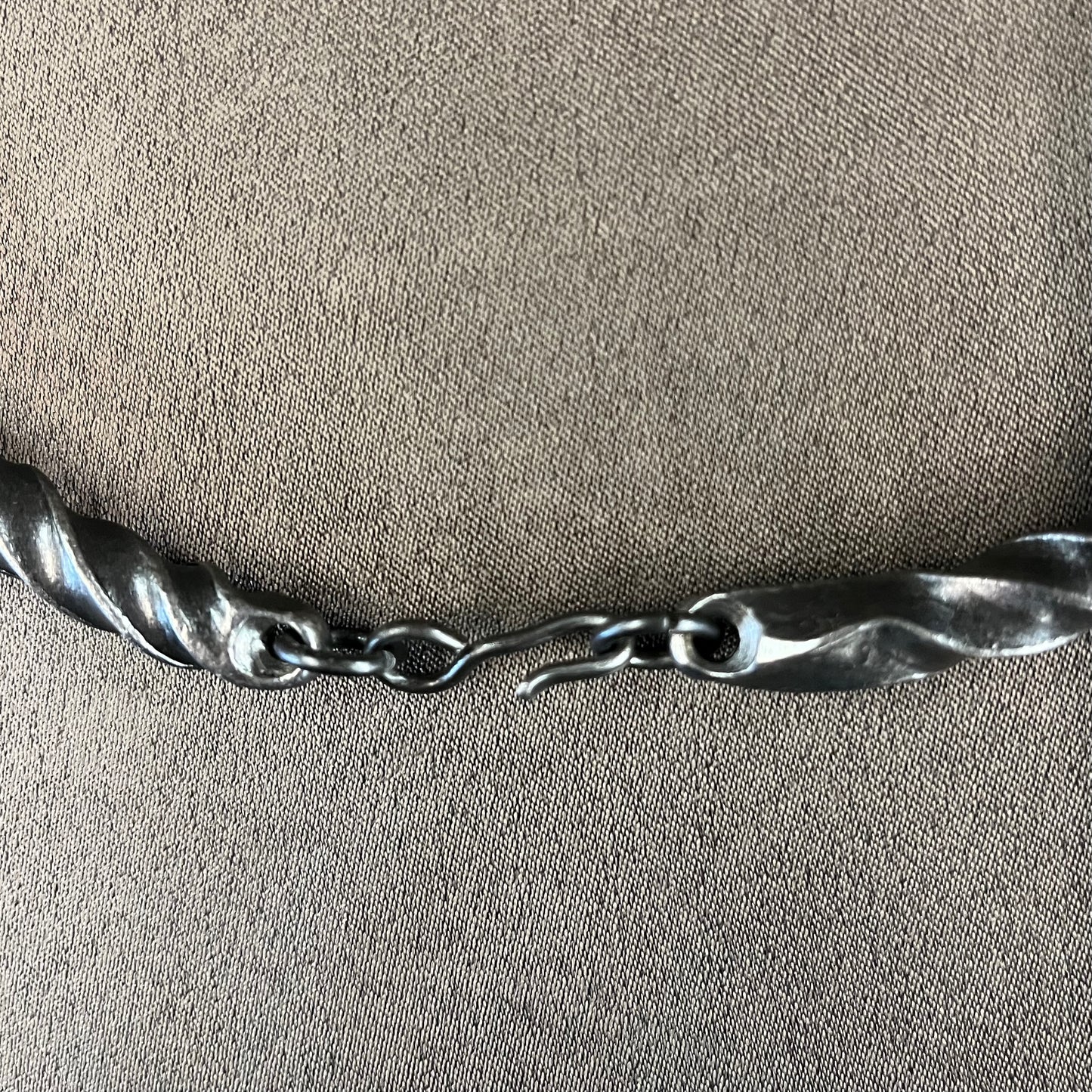 Twisted steel choker necklace