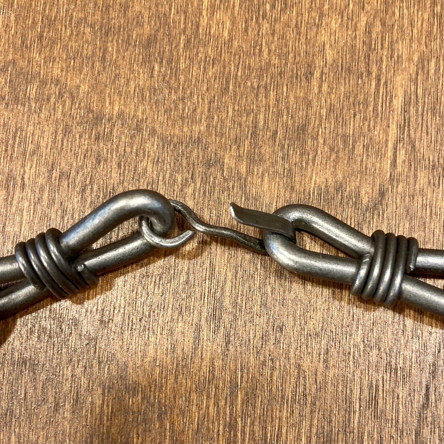 Hand wrapped iron chain necklace